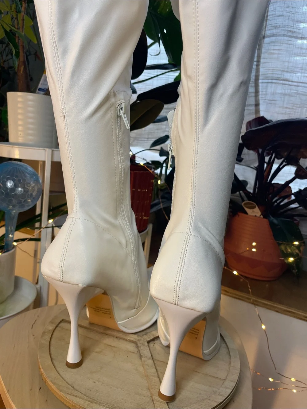 White Over-The-Knee Pointed-Toe Boot - Picture 7 of 11